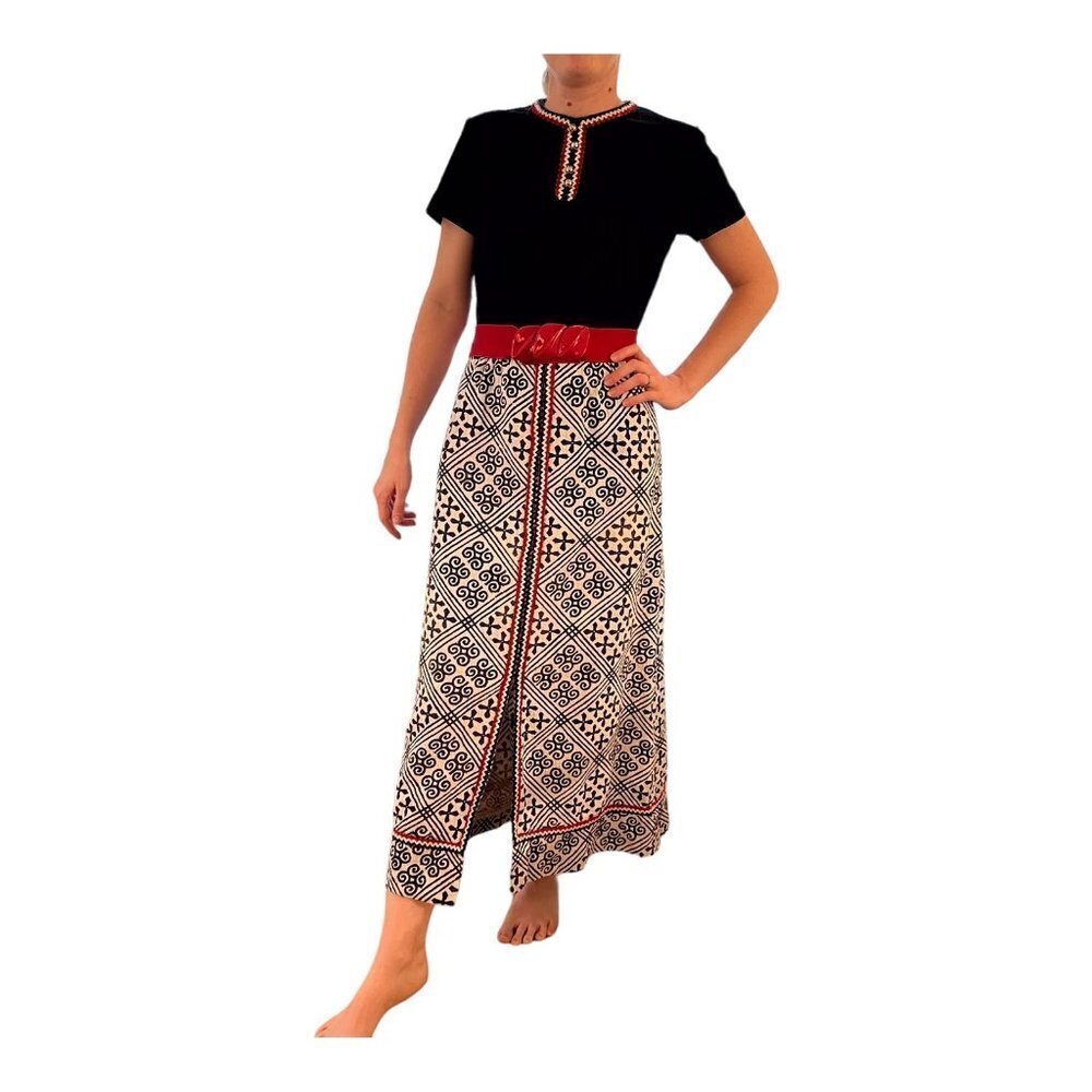 R&K Originals Mod 60s 70s Maxi Dress Kaftan Retro Ladies Size SMALL UNION Label